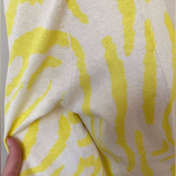 Club Monaco Yellow Zebra Print Cardigan - Picture 4 of 7